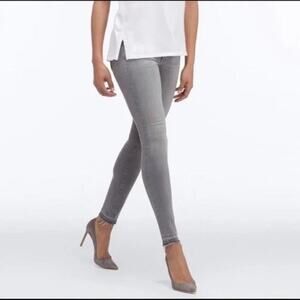 AG Adriano Goldschmied The Legging Ankle Super Skinny Gray Raw Hem Jean Size 29R